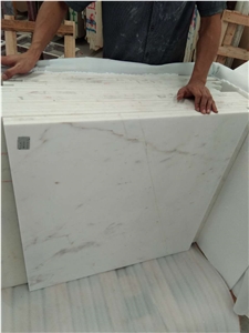 White Volakas Marble Floor Tile